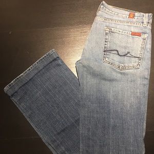 7 For All Mankind Boot Cut distressed Jeans 27”
